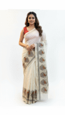 saree with peacock design