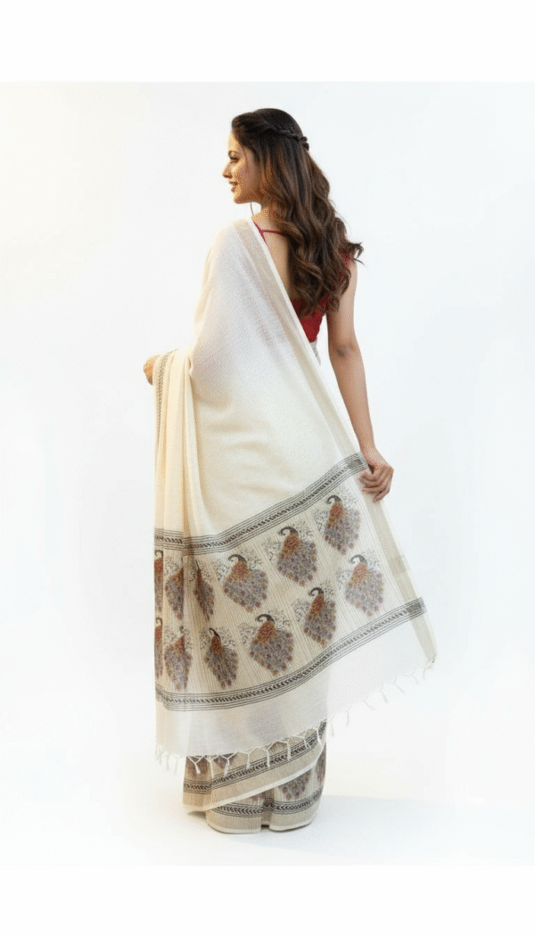 peacock design saree